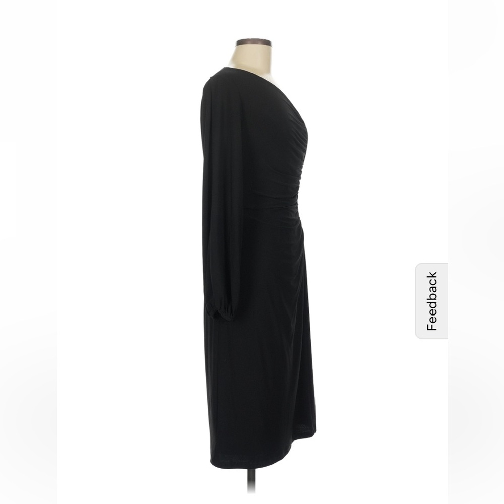 Chaps Black Long Sleeve Ruched Dress - XL - Picture 11 of 13